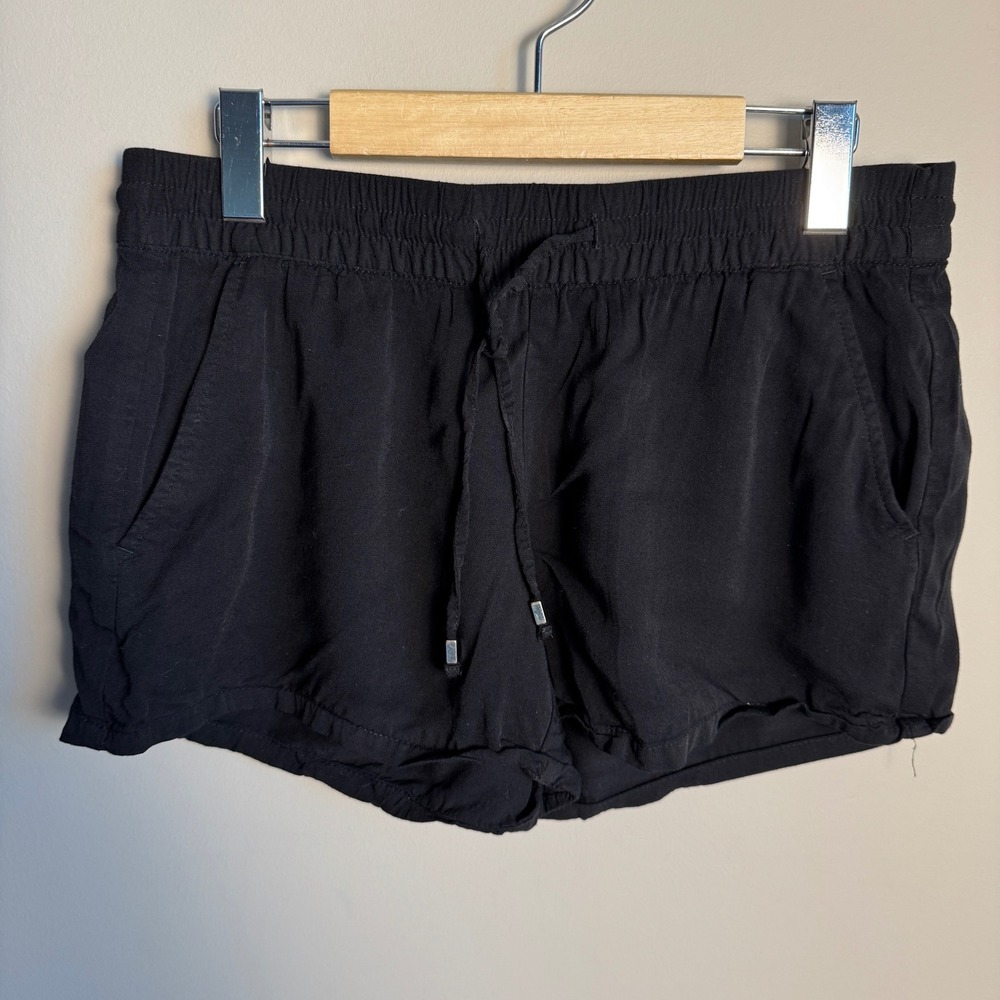 Old Navy Soft Rayon Women's Mini Shorts Black Medium Drawstring Waist Lounge